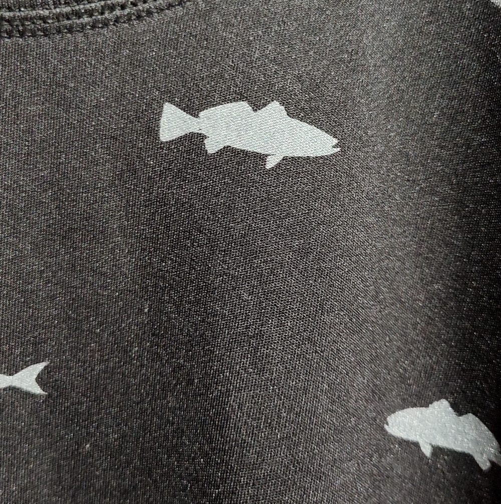Reel Legends Freeline Men's Black Long Sleeve Shirt w FISH Size X Large - Picture 5 of 6